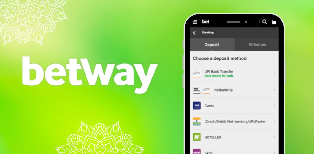 Betway India betting app payment methods overview