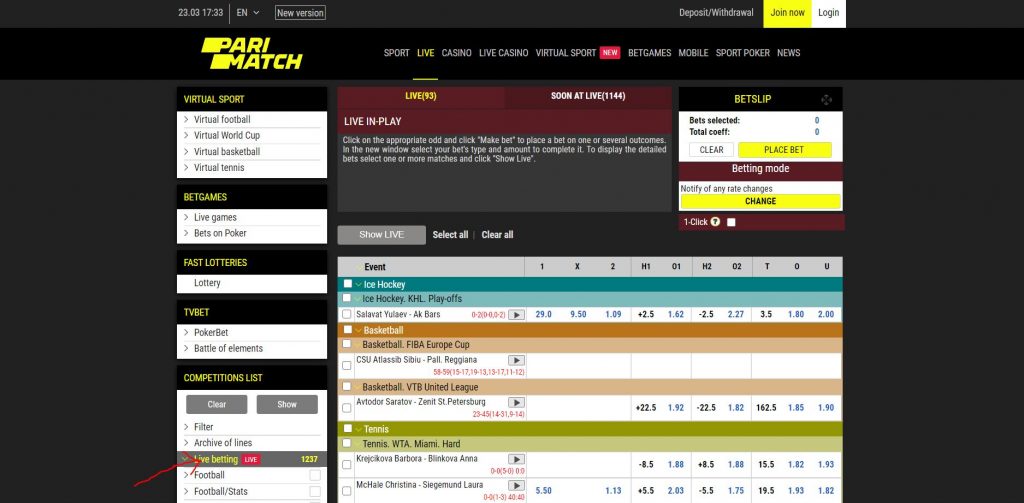 How to start with Live Betting